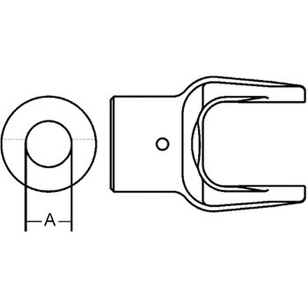 Implement Yoke, Round Bore 1 14 W 38 Pin Hole